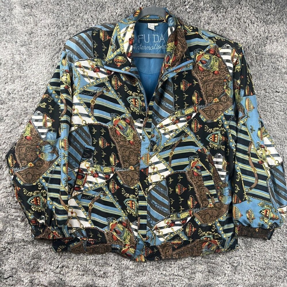 FUDA International Silk Jacket Size Large Vintage Bomber
